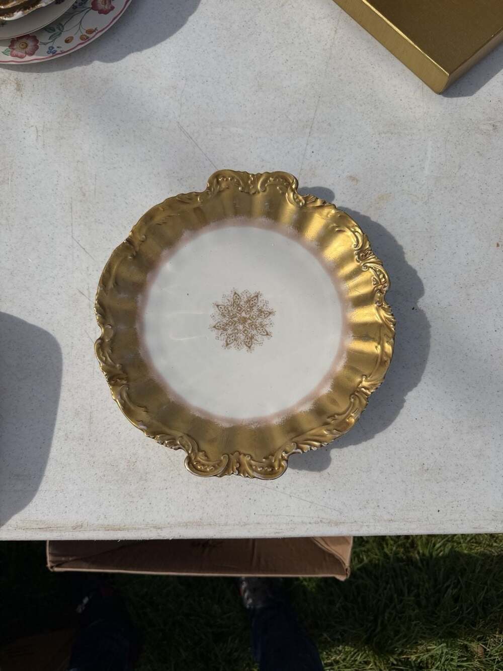 ANTIQUE LS & S LIMOGES FRANCE GOLD SNOWFLAKE ...